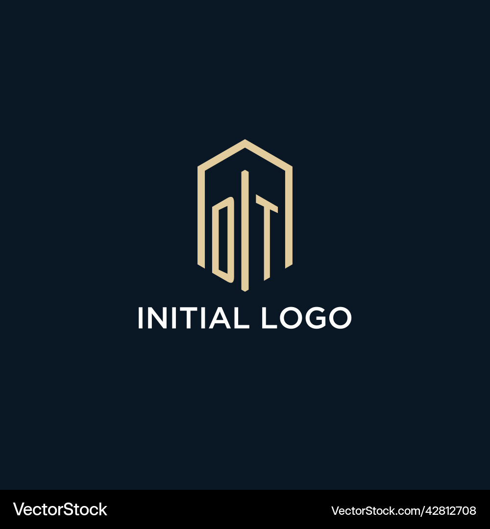 Dt initial monogram logo with hexagonal shape Dt initial monogram logo with hexagonal shape Vector Image