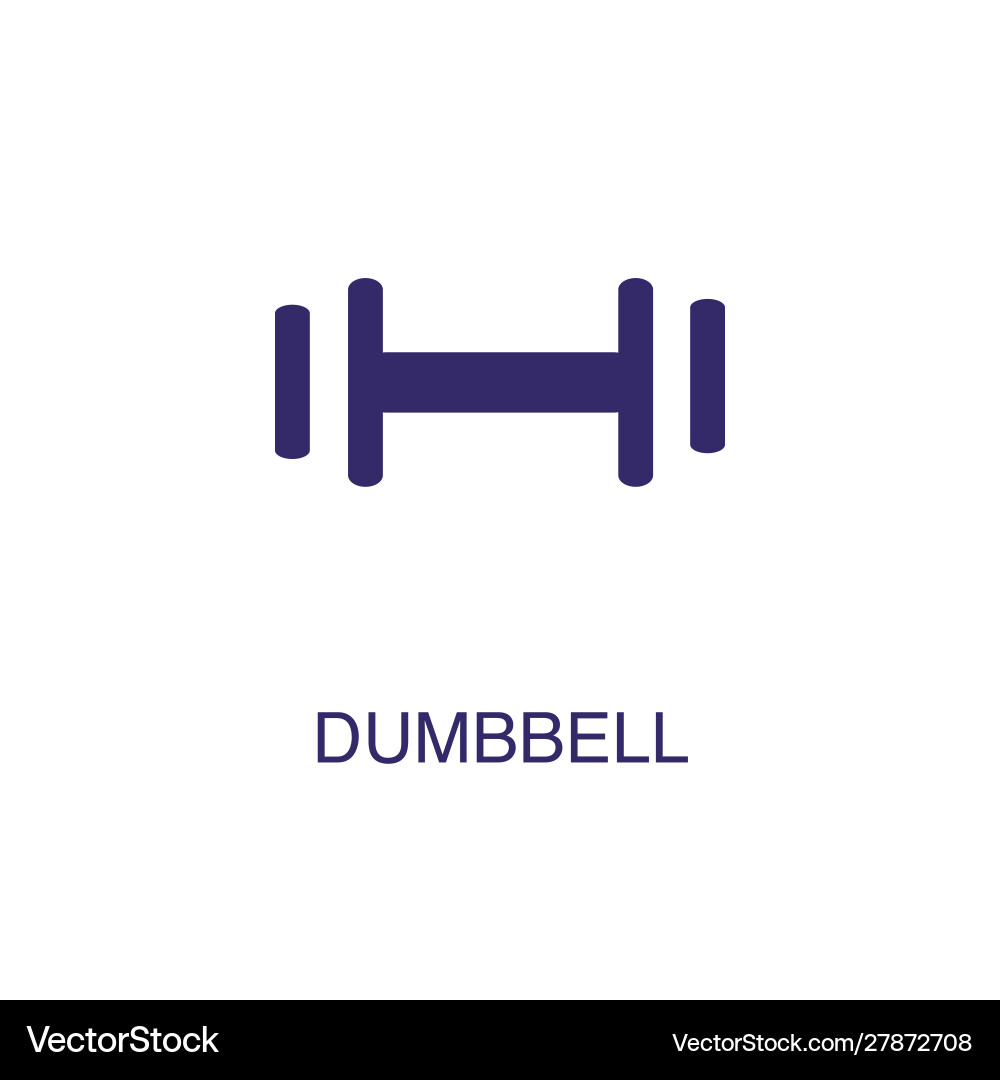 Dumbbel element in flat simple style on white vector image
