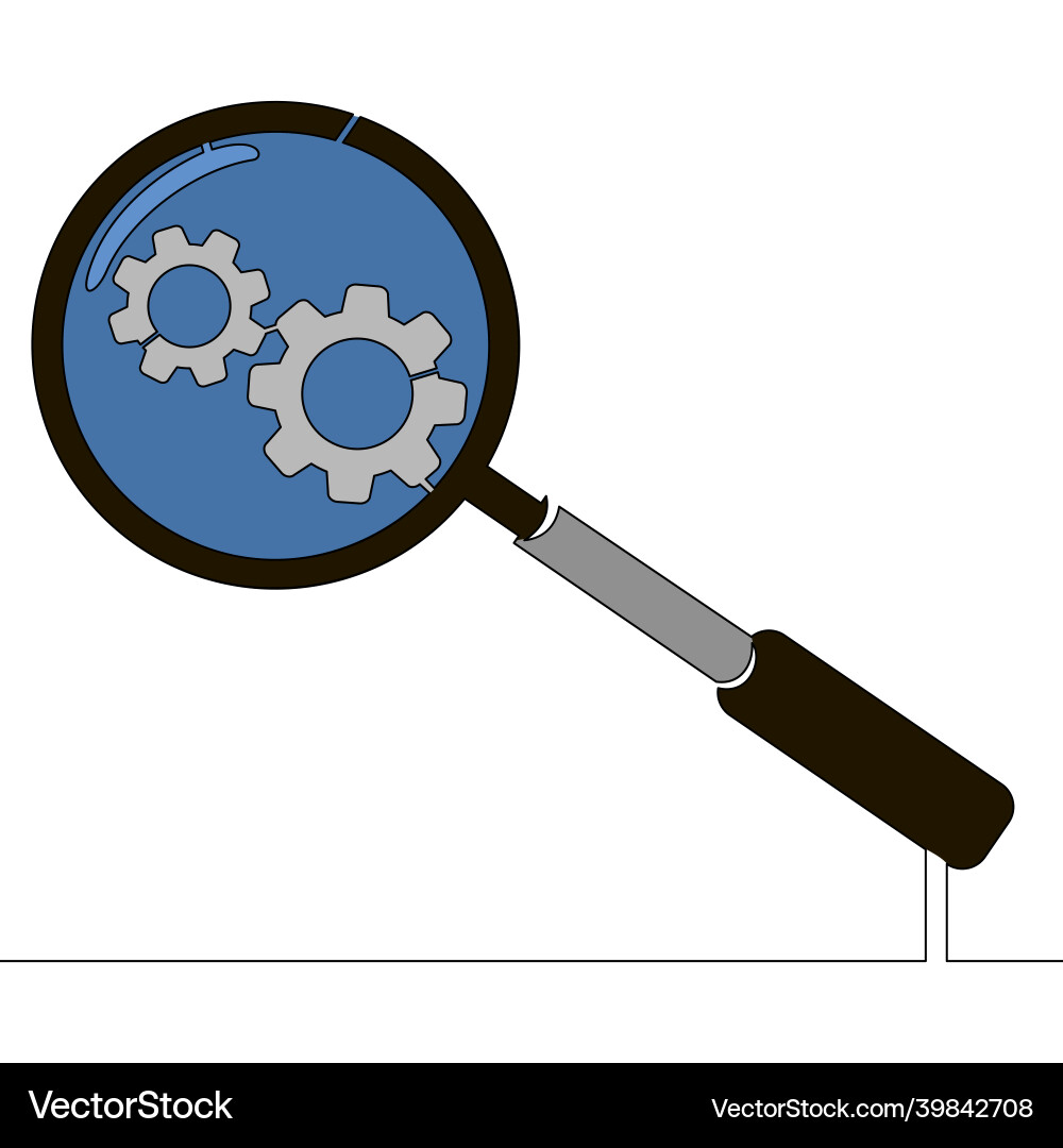 Flat continuous line art search engine concept Flat continuous line art search engine concept vector image
