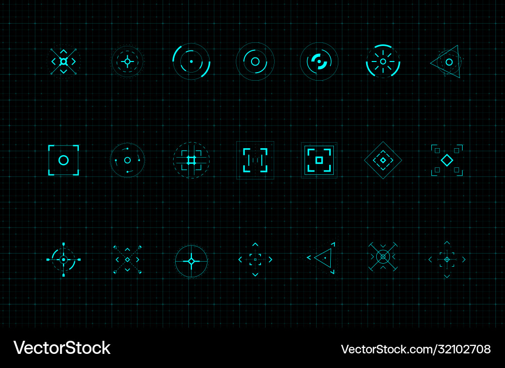 Hud callout target design elements set Hud callout target design elements set vector image