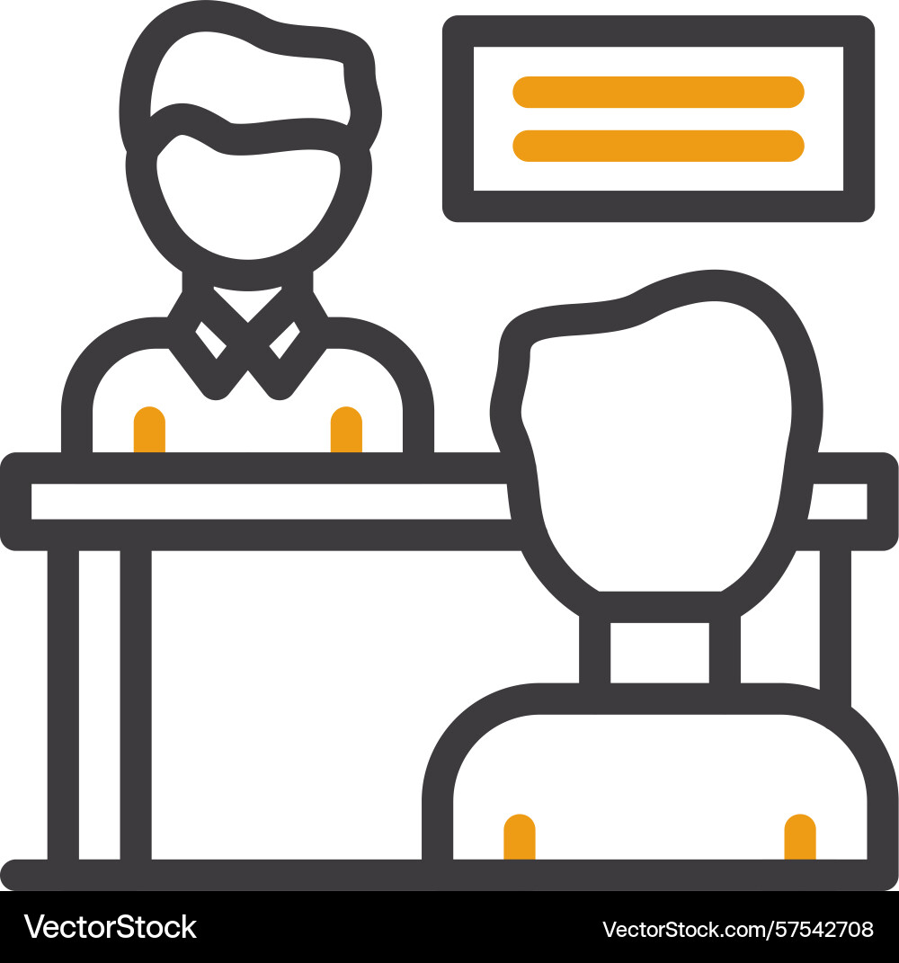 Interviewer and interviewee two color icon Vector Image
