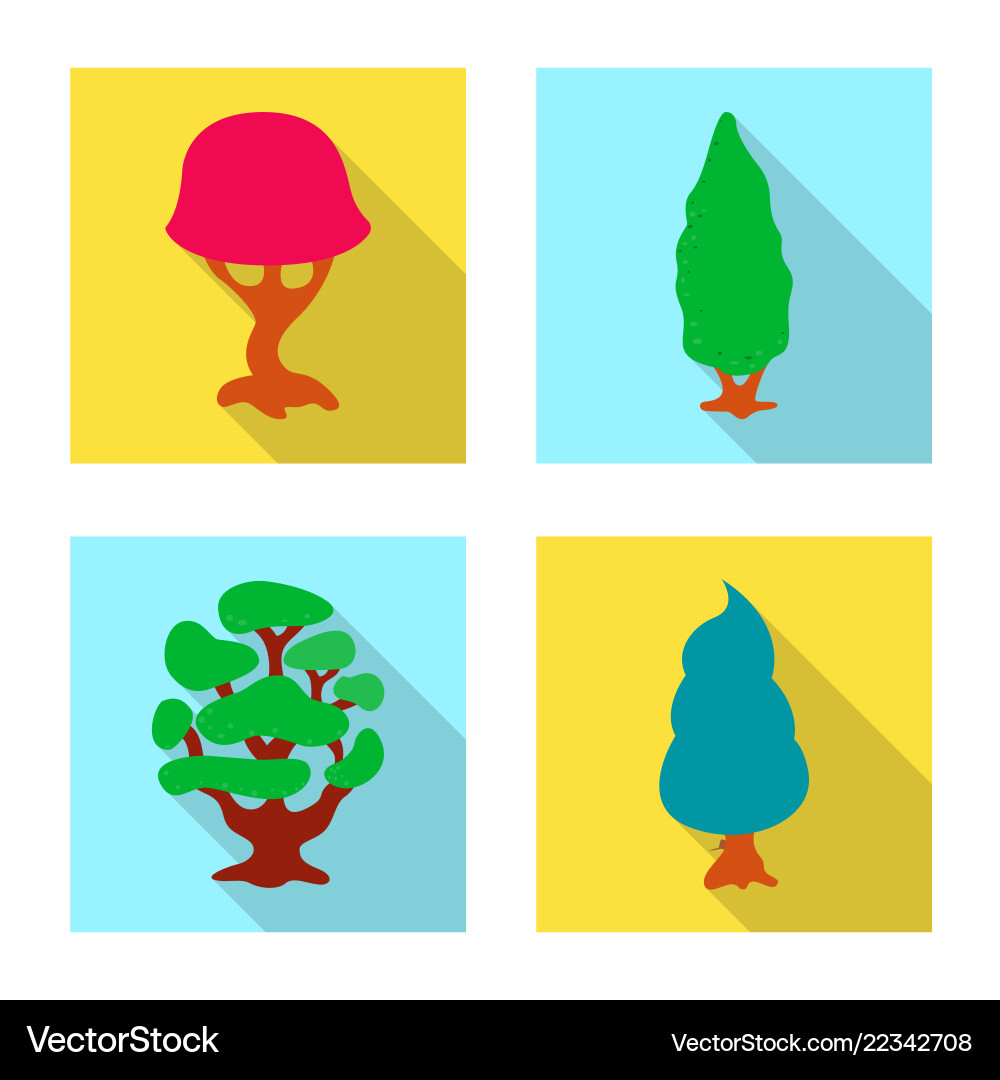 Isolated object of tree and nature logo set Vector Image