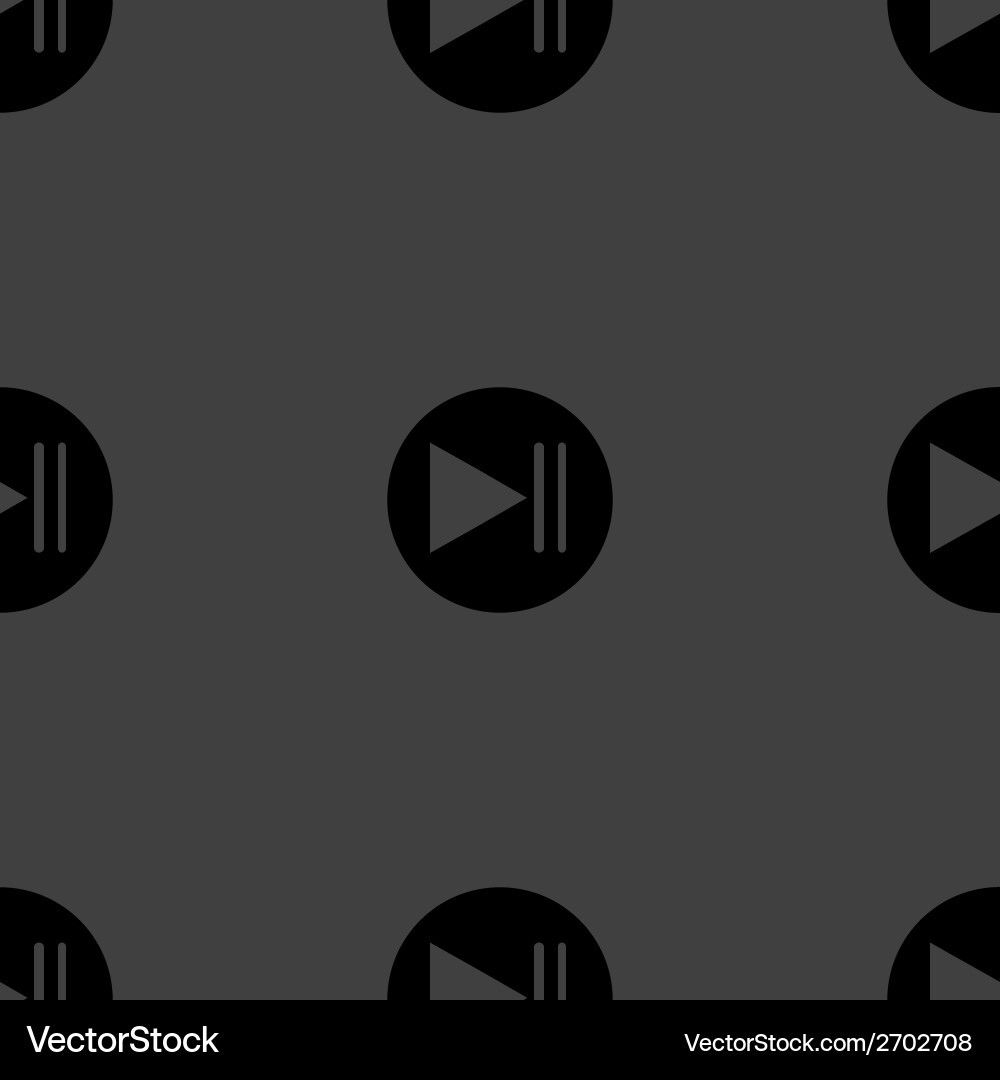 Play button web icon flat design seamless pattern Vector Image