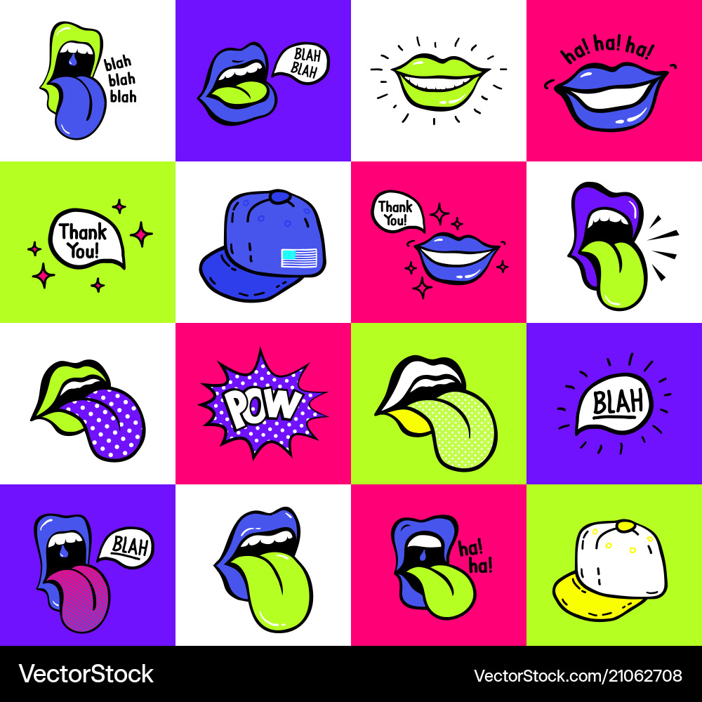 Pop Art Lips Pattern - Colorful Expressions vector image