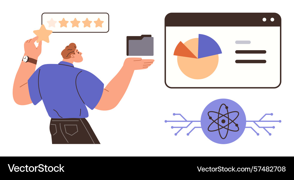 Professional analyzing data with charts Professional analyzing data with charts vector image