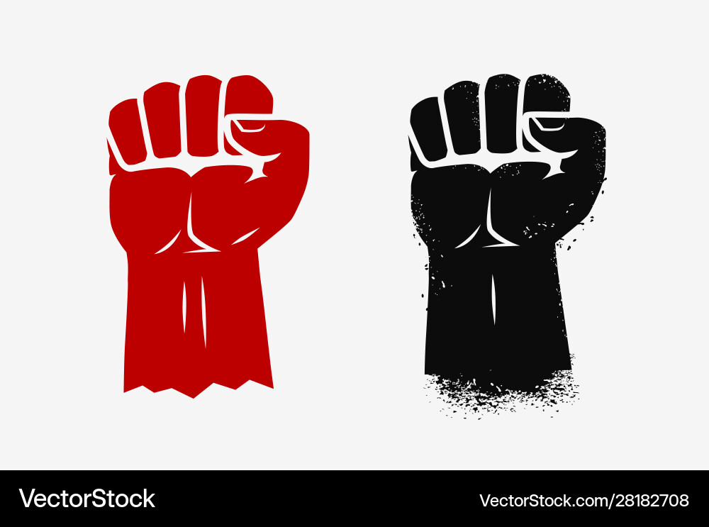 Raised Clenched Fist Symbol vector image
