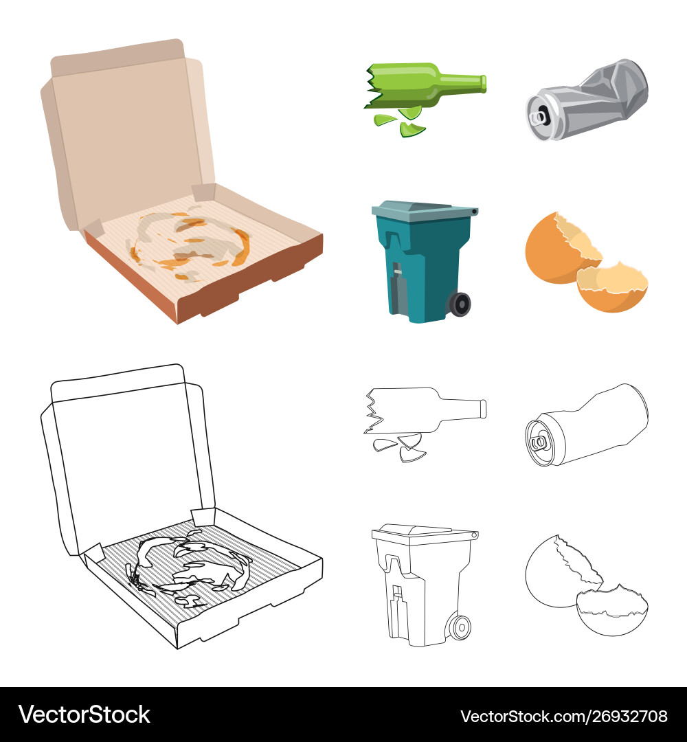 Refuse and junk icon set Refuse and junk icon set vector image