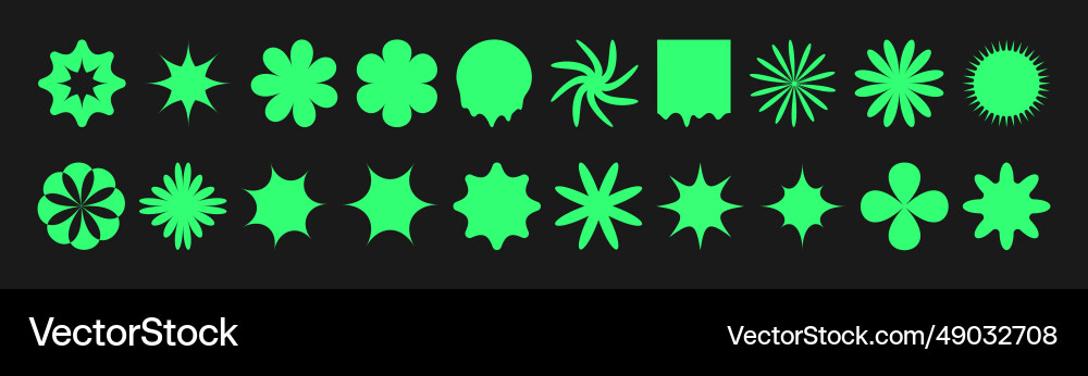 Retro y2k psychedelic elements set cyberpunk Retro y2k psychedelic elements set cyberpunk vector image