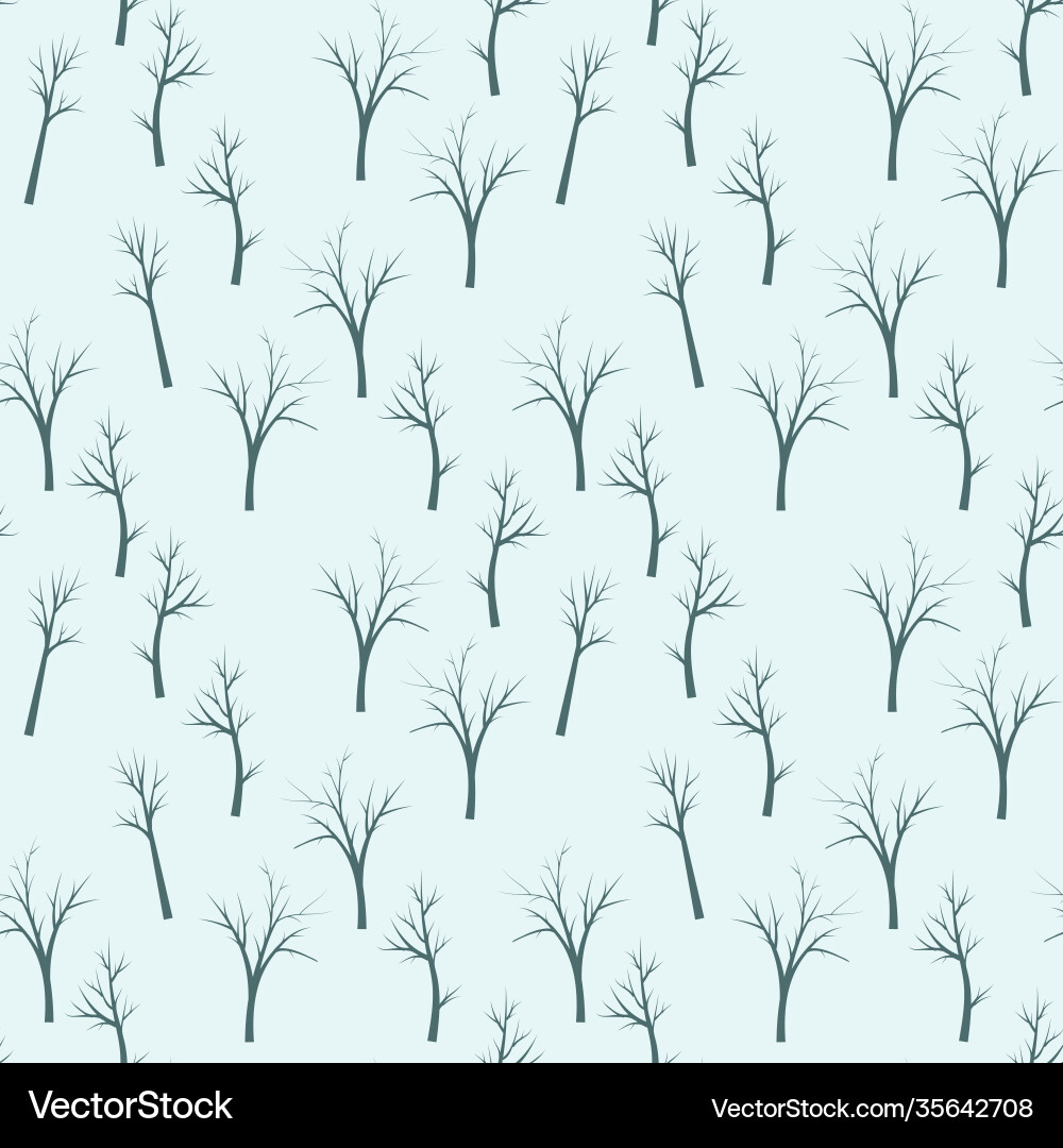 Seamless trees pattern vector image