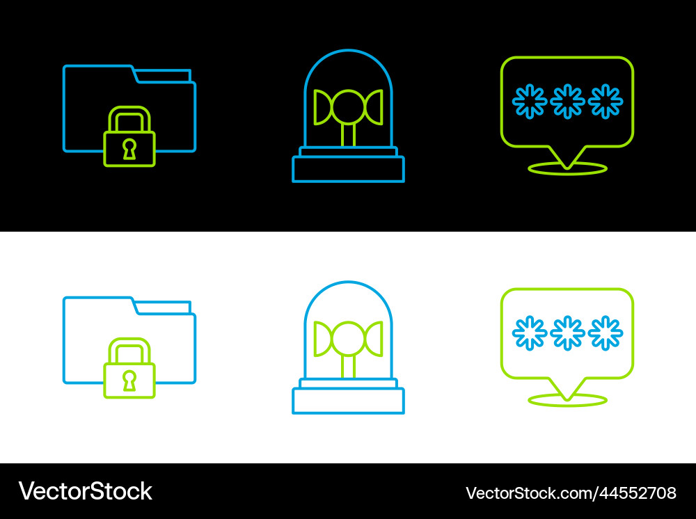Set line password protection folder and lock Set line password protection folder and lock vector image
