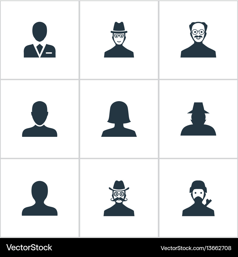 Set of simple member icons vector image