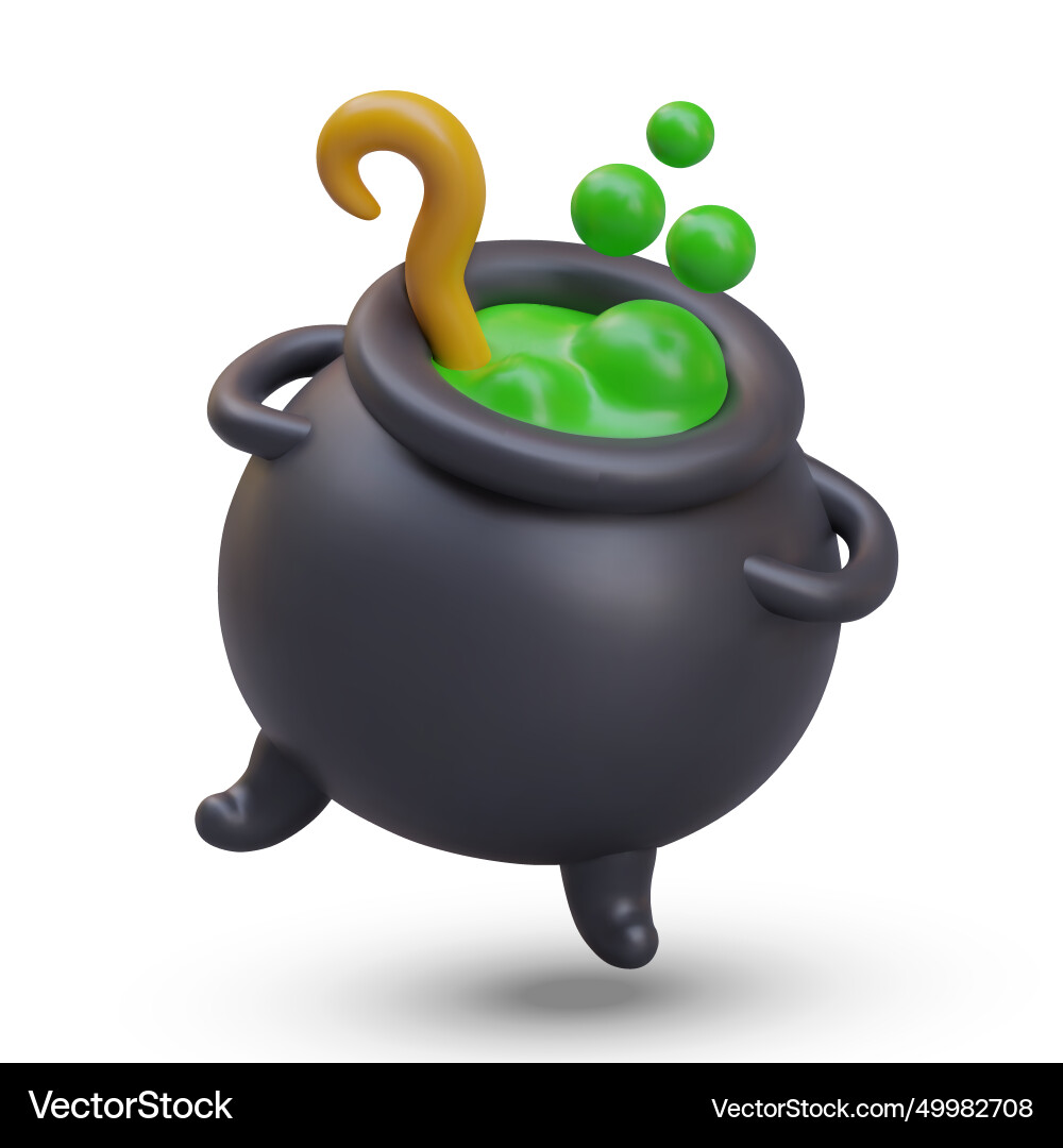 Side view on realistic cartoon vat with boiling Side view on realistic cartoon vat with boiling vector image