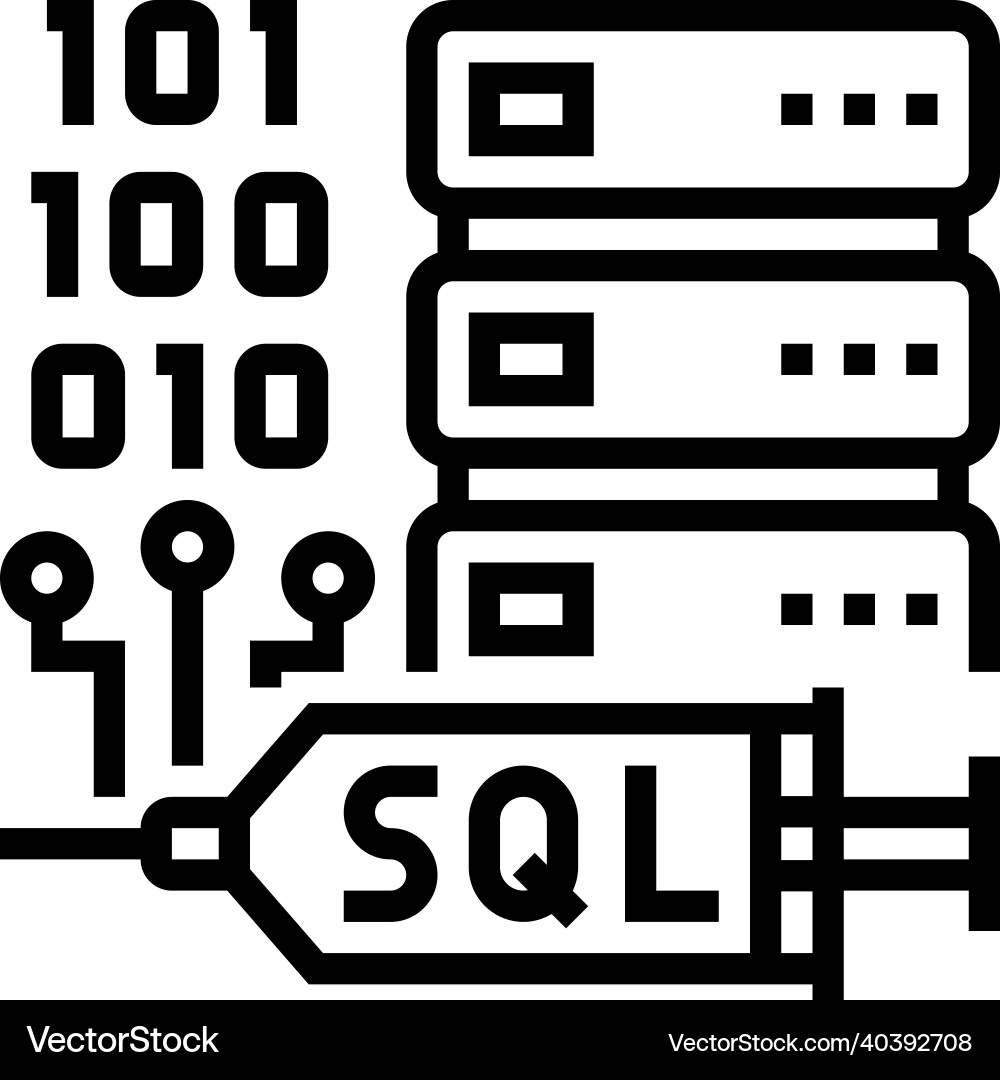 Sql injections line icon Sql injections line icon vector image