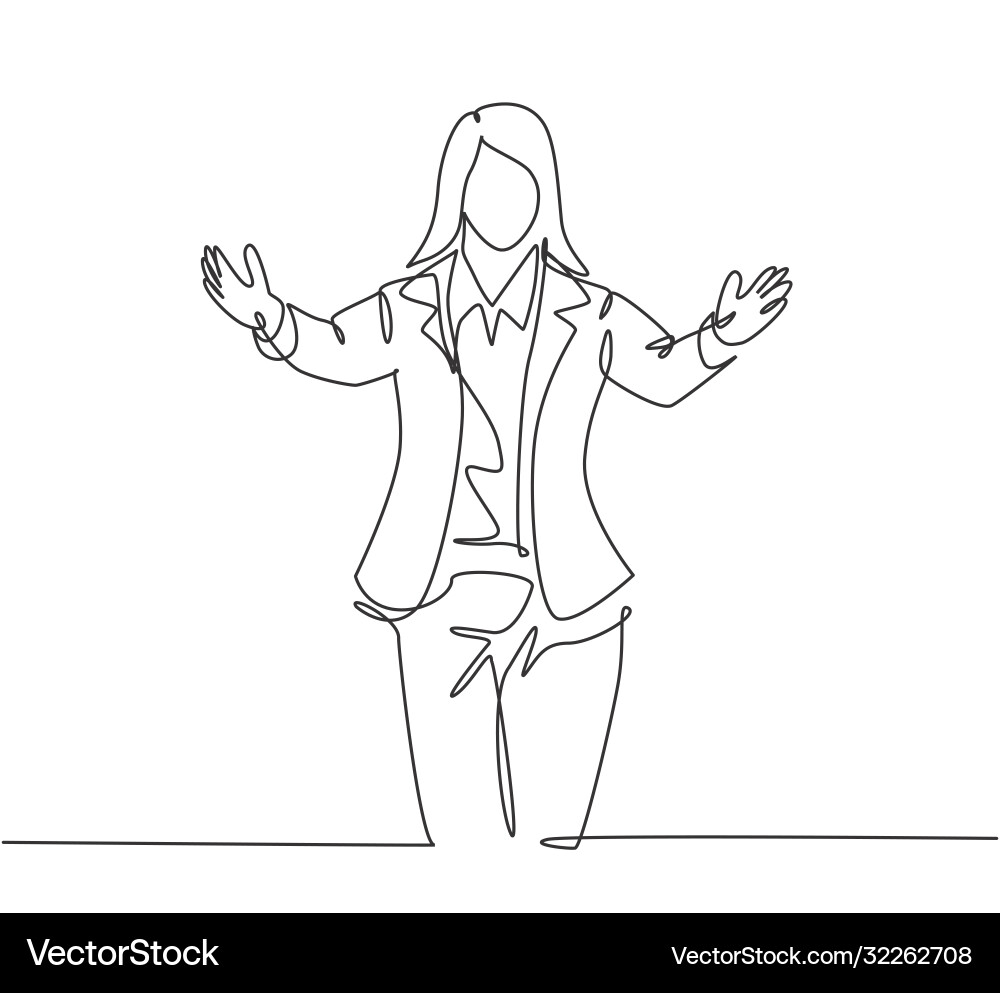 Supportive Hug – Continuous Line Art Vector Image