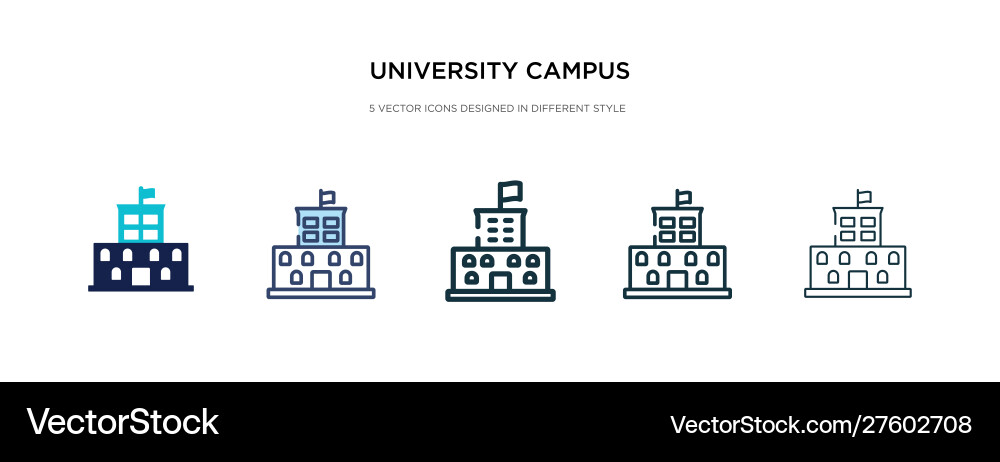 University campus icon in different style two University campus icon in different style two vector image