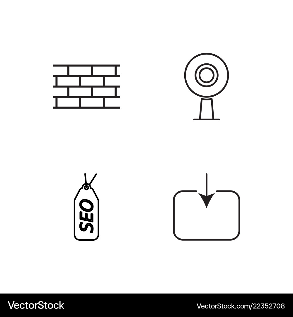 Web simple outlined icons set vector image