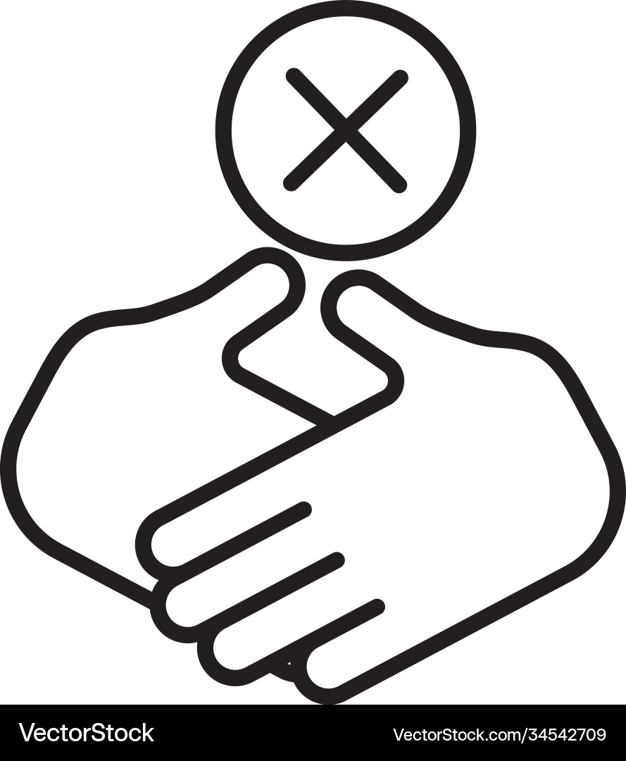 Avoid contactless line style icon Vector Image