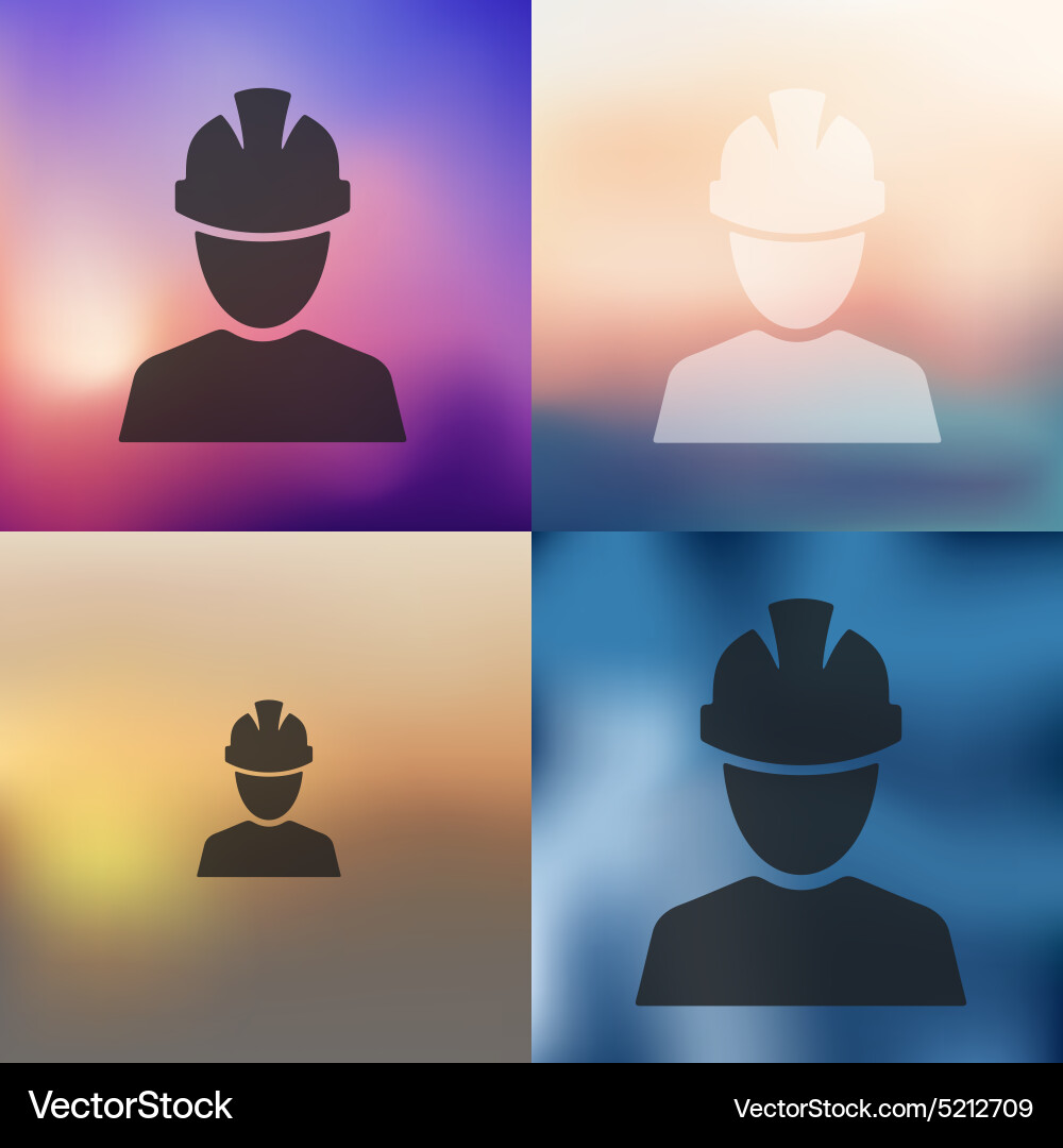Builder icon on blurred background Vector Image