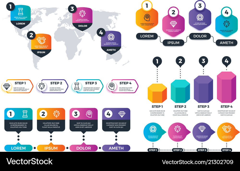 Business infographics status structure elements Vector Image