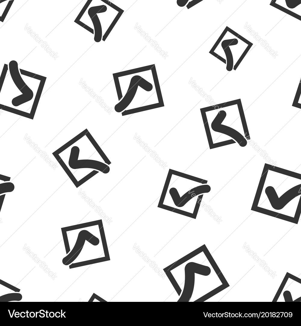 Check mark seamless pattern background icon flat vector image