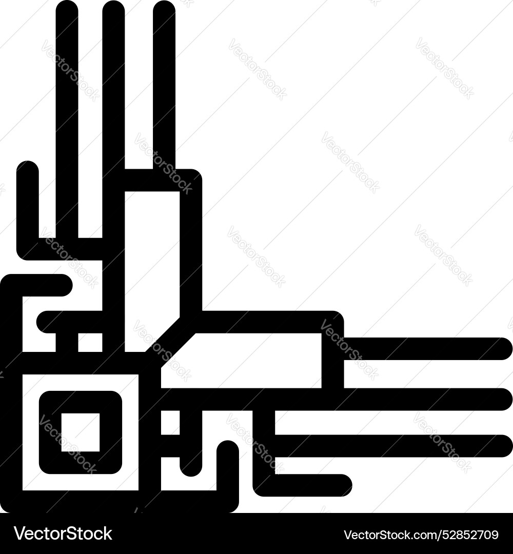 Circuit board corner element representing Vector Image