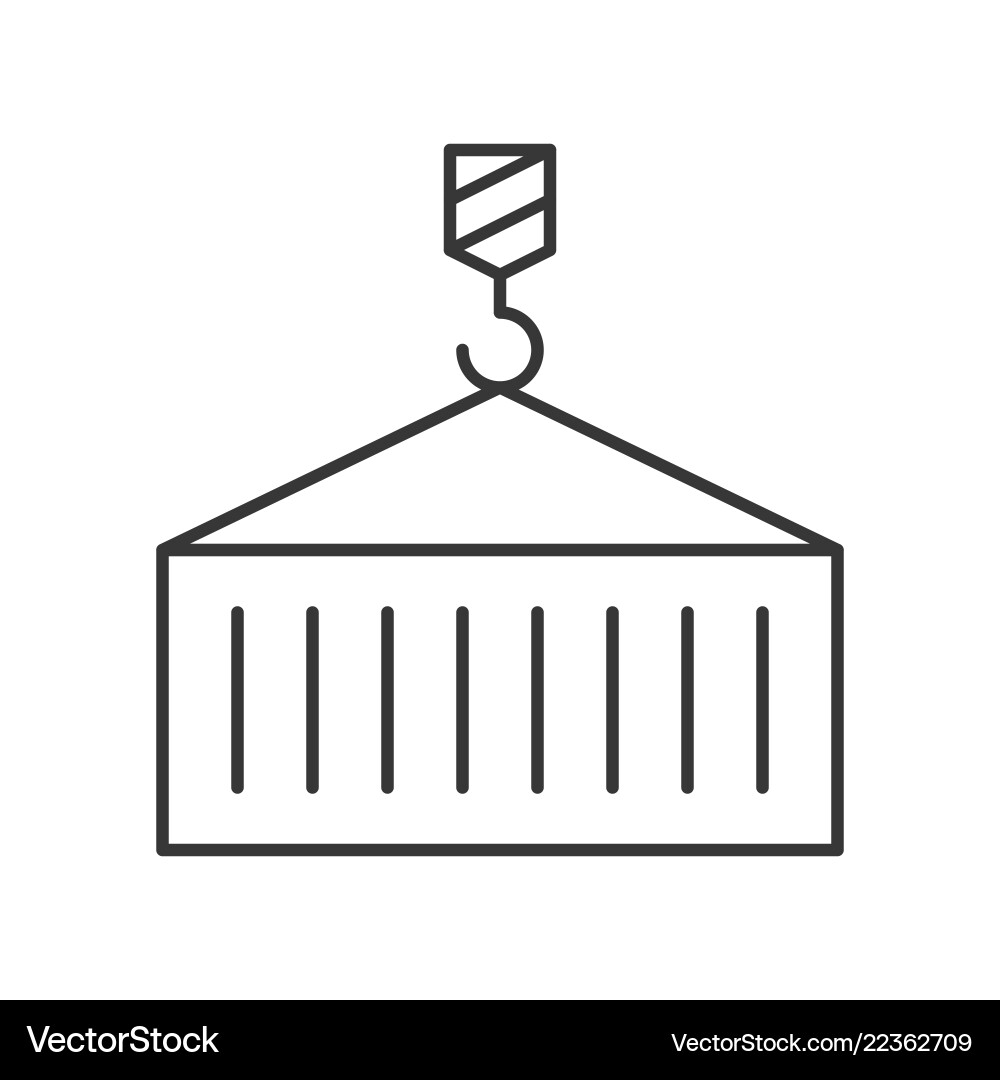 Crane hook and container line design vector image