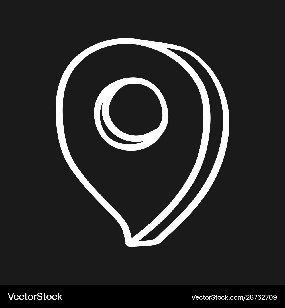 Doodle map pointer icon gps location symbol Vector Image