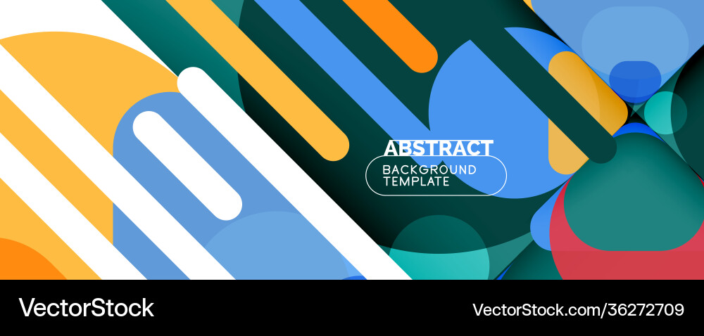 Flat geometric round shapes and dynamic lines Flat geometric round shapes and dynamic lines Vector Image
