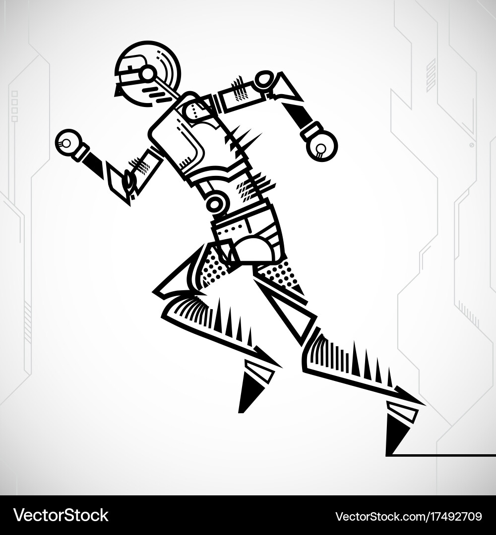 Futuristic Robot Running vector image