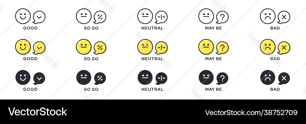 Good, Bad, Maybe - Emotion Icons Royalty Free Vector Image