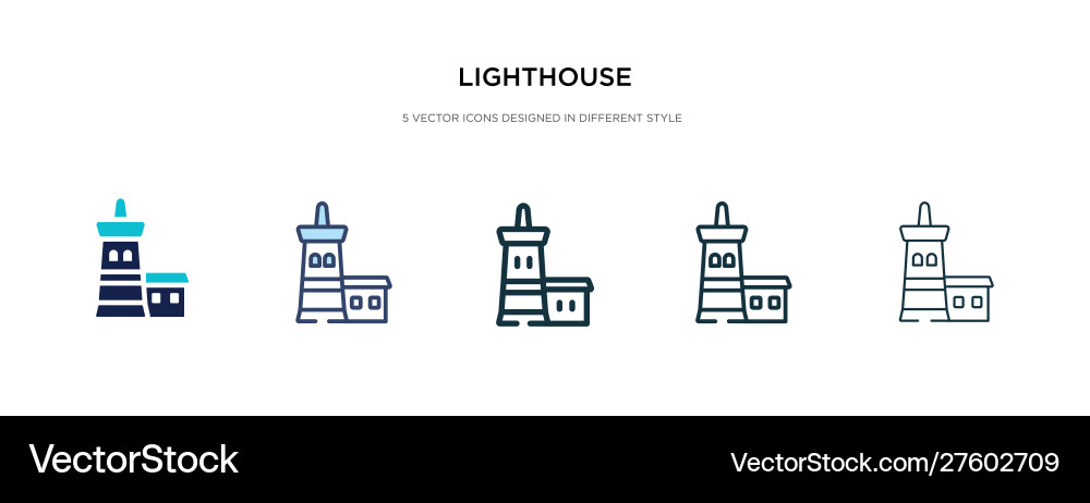 Lighthouse icon in different style two colored Vector Image