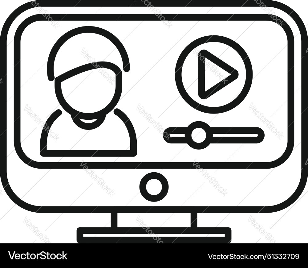 Online tutorial icon with play button Online tutorial icon with play button vector image