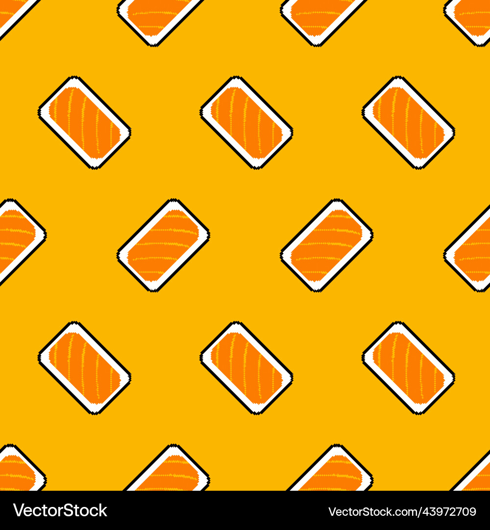 Pixel sushi seamless pattern 8-bit roll Pixel sushi seamless pattern 8-bit roll Vector Image