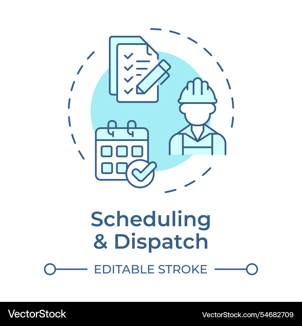 Scheduling and dispatch soft blue concept icon vector image