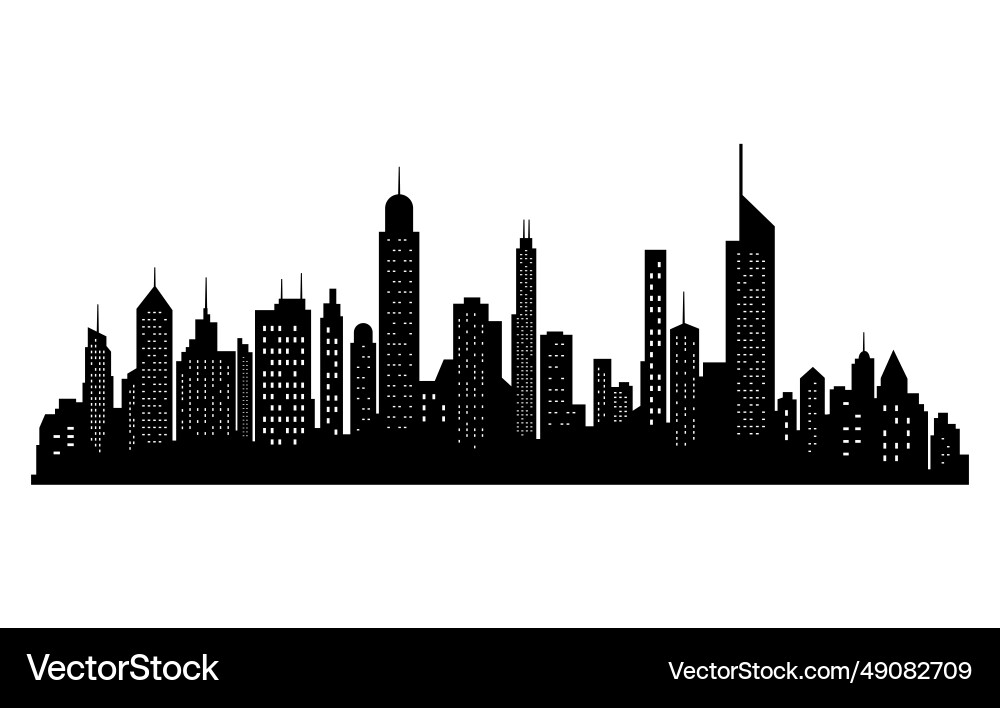 Schwarz Städte silhouette Sammlung horizontal Schwarz Städte silhouette Sammlung horizontal vektorbild
