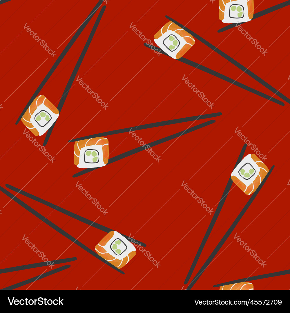 Seamless pattern with of sushi roll Seamless pattern with of sushi roll vector image