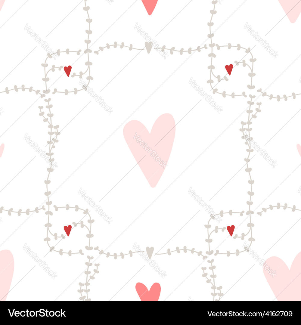Seamless pattern with square wreath elements vector image