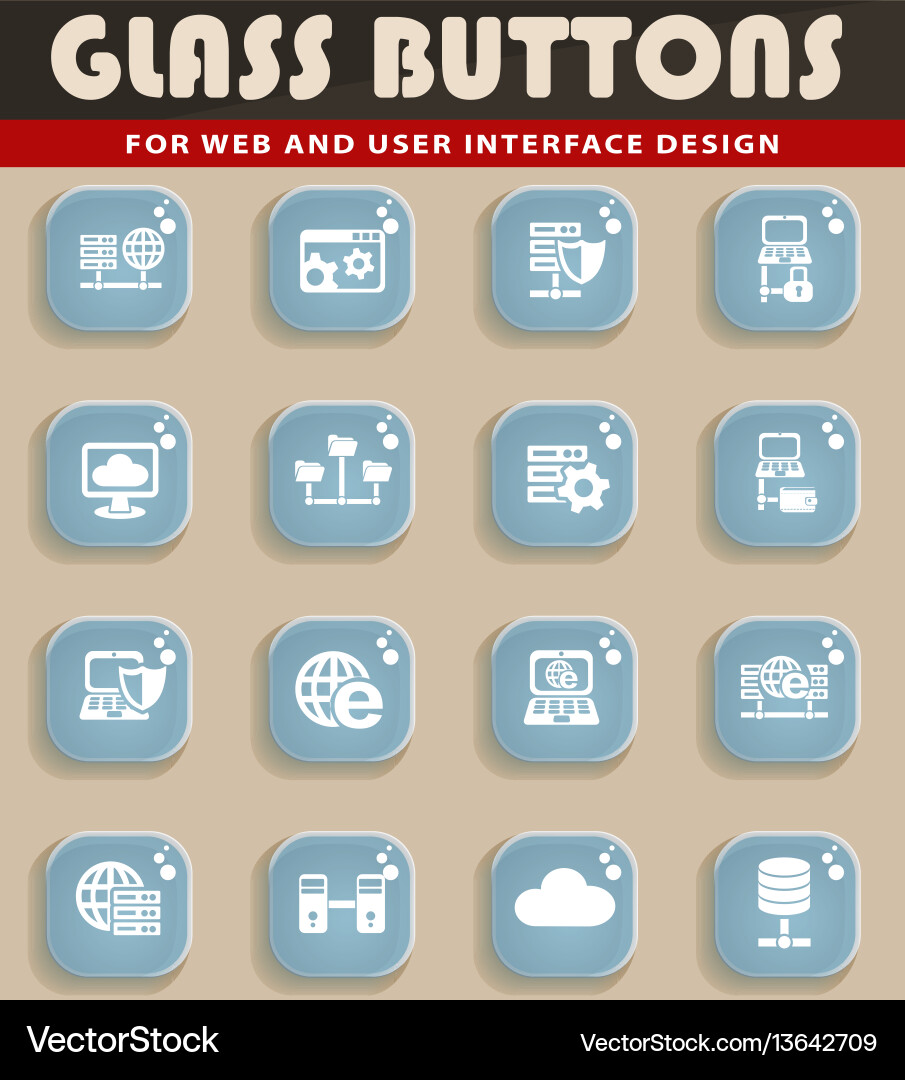 Server icon set Vector Image