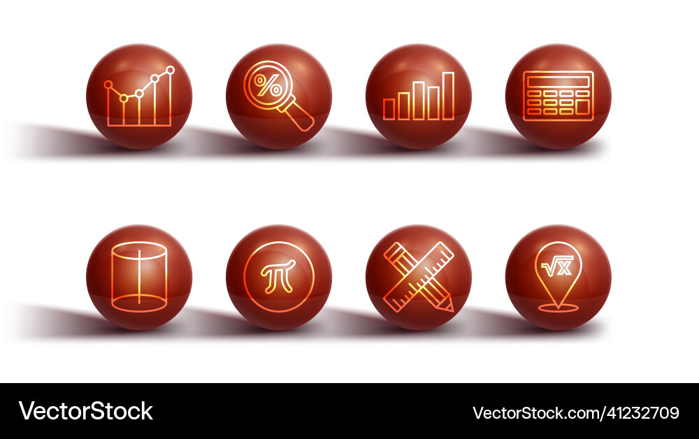 Set line graph schedule chart diagram vector image