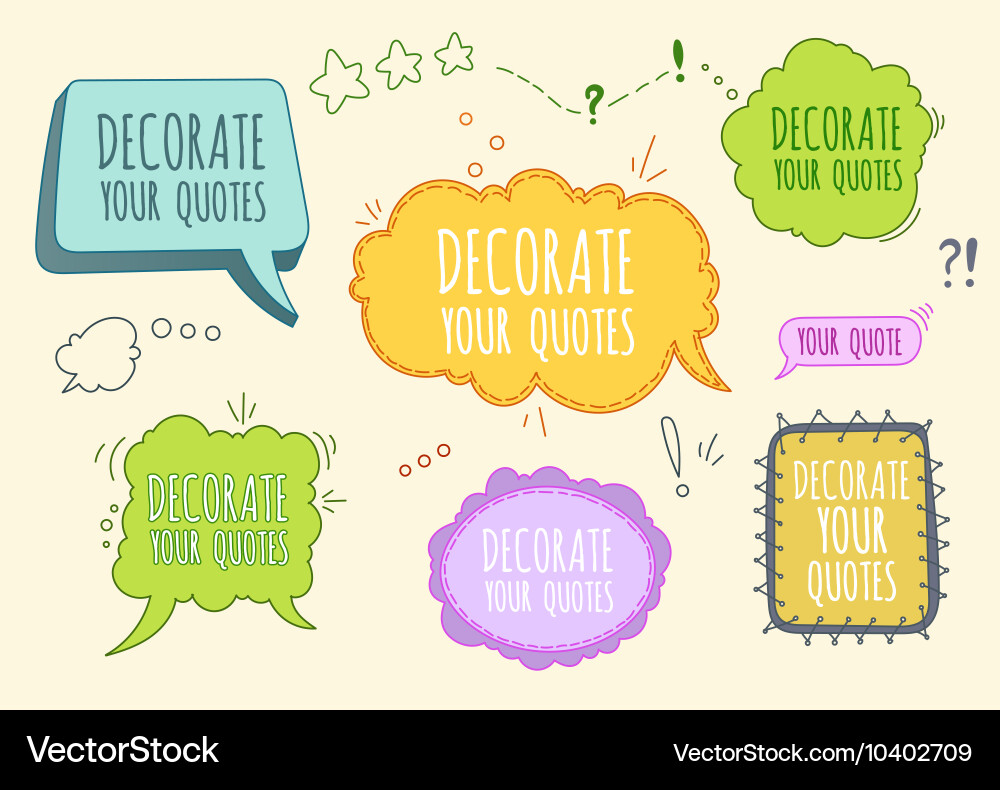 Set of bubbles and frames vector image