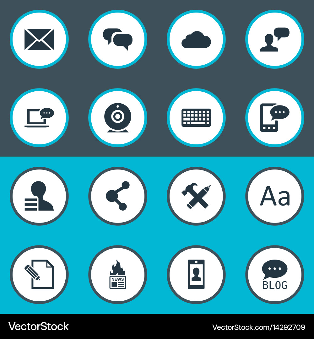 Set of simple user icons vector image