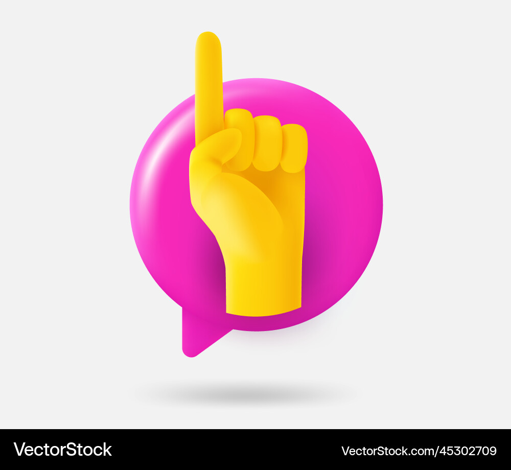 Speech cloud with pointing gesture 3d isolated Speech cloud with pointing gesture 3d isolated vector image