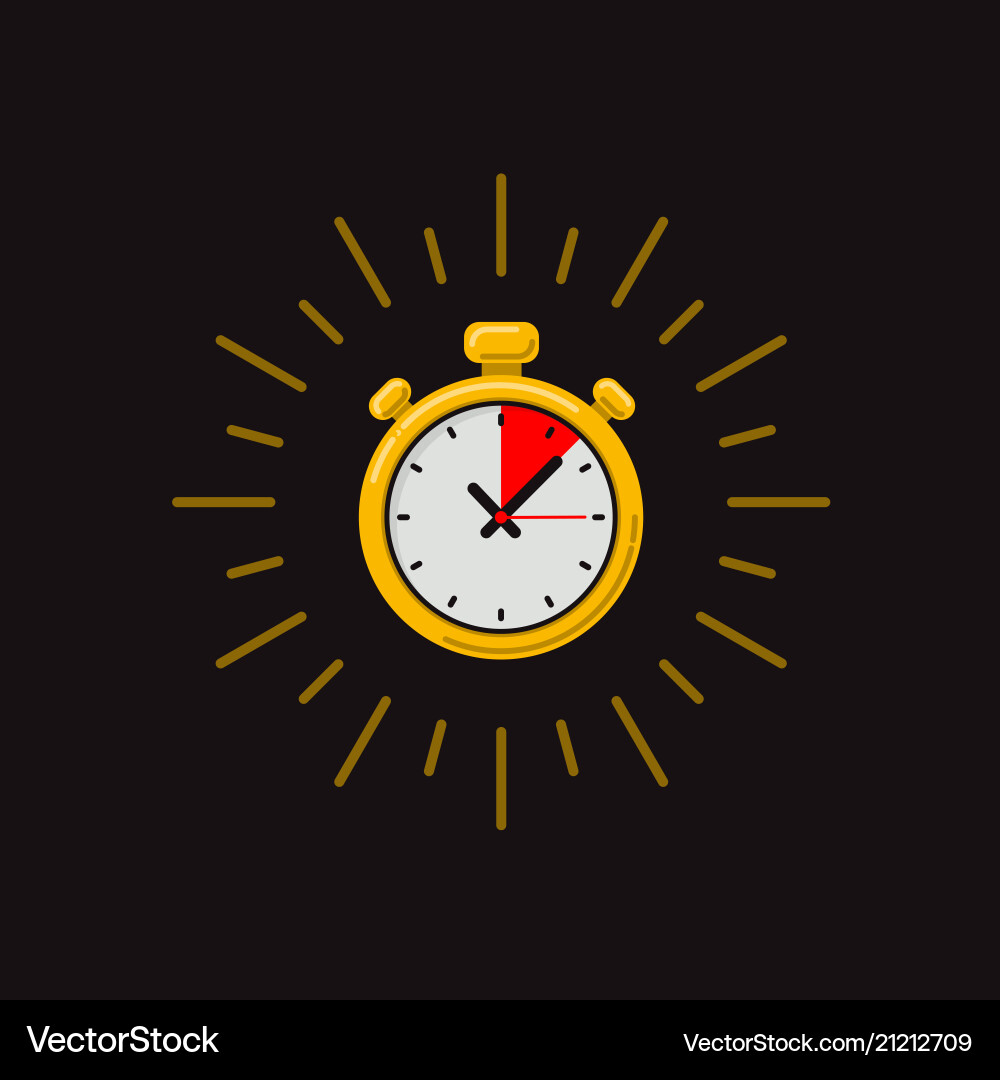 Timer icon on dark background fast time Timer icon on dark background fast time vector image