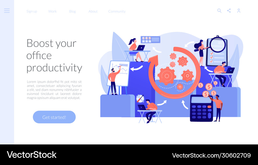 Workflow processes concept landing page Workflow processes concept landing page vector image