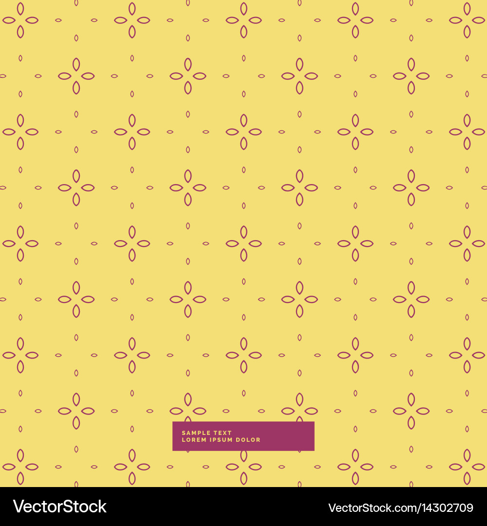 Yellow background with simple flower pattern vector image