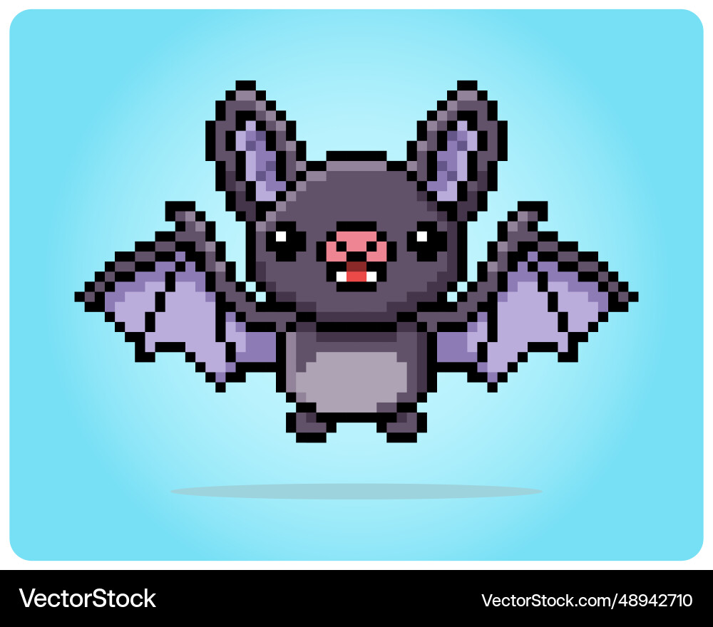 8 bit pixel of bat for game assets Vector Image