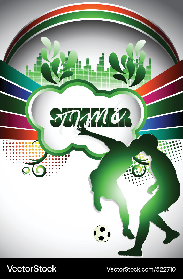 Abstract summer composition with soccer player Vector Image