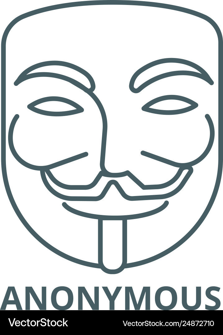 Anonymousmask carnivalhacker line icon Anonymousmask carnivalhacker line icon vector image