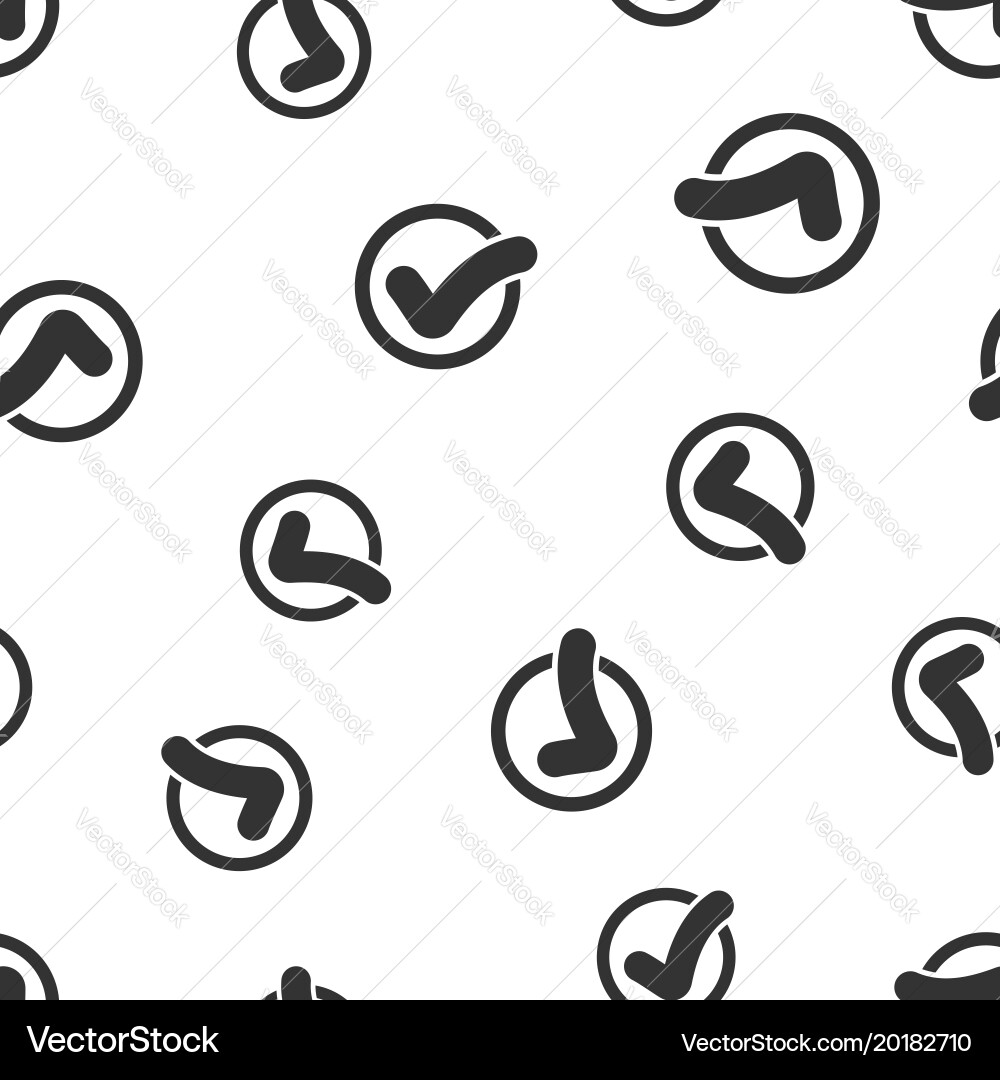 Check mark seamless pattern background icon flat vector image