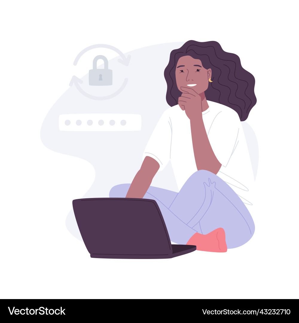 Create new password isolated cartoon Vector Image